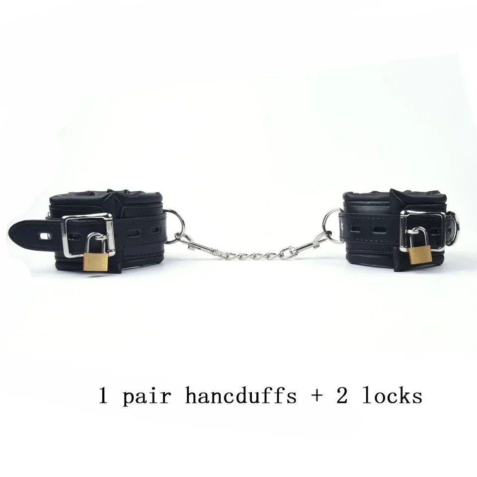 4Pcs Bondage Set Black Leather Sponge Handcuffs For Sex Anklecuffs +Handcuffs+Collar+ mask+5 Lock Sex Toys for Adult Games - My Store4Pcs Bondage Set Black Leather Sponge Handcuffs For Sex Anklecuffs +Handcuffs+Collar+ mask+5 Lock Sex Toys for Adult Gamesthai - adultMy Store4pcs4Pcs Bondage Set Black Leather Sponge Handcuffs For Sex Anklecuffs +Handcuffs+Collar+ mask+5 Lock Sex Toys for Adult Games