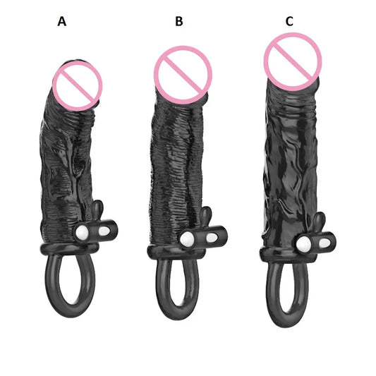 Man Penis Extender Dildo Sex Toys Condones Realistic Condoms for Men Penis Vibrator Sleeve Reusable Vibe Condoms Extend
