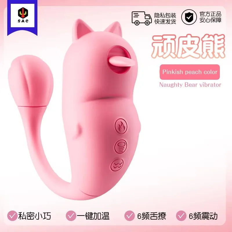 Naughty Bear Av Massage Vibrator Electric Tongue Gun Machine Female Masturbation Device Sex Toys Sex Toys