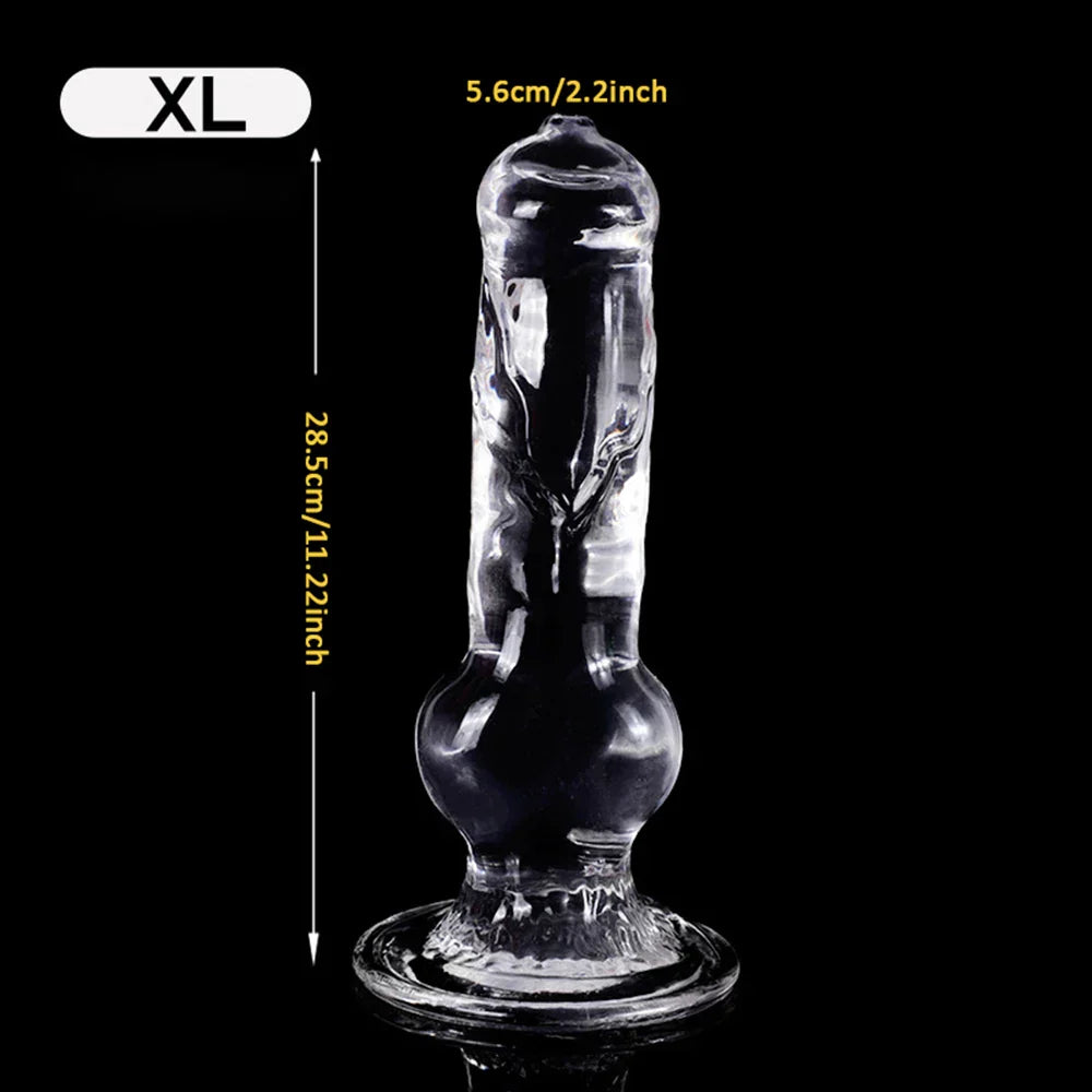 Realistic Dog Dildo Transparent Animal Clitoris Stimulator Strong Suction Cup Dildo Monster Huge Size Penis Adult Sex Toys