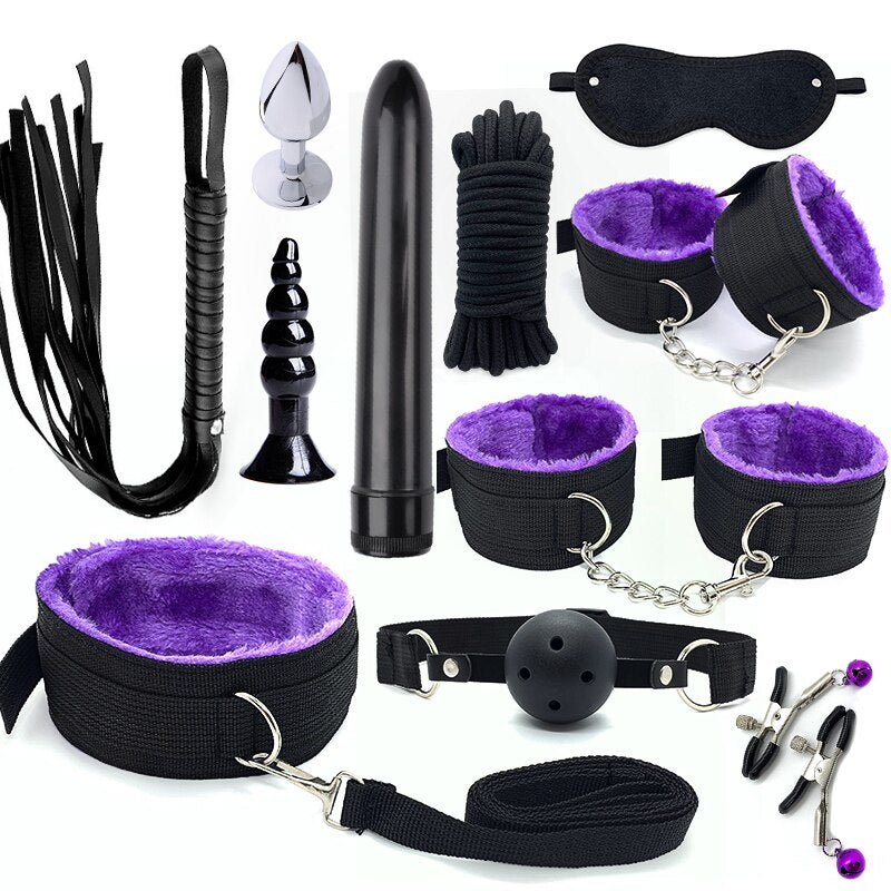 Bondage BDSM Kits Exotic Rope Play Sex Products for Adults Games Handcuffs Sexy Plush Toy for Couples Exotic Accessories 11pcs - My StoreBondage BDSM Kits Exotic Rope Play Sex Products for Adults Games Handcuffs Sexy Plush Toy for Couples Exotic Accessories 11pcs33sextoysMy StorePurplePurpleBondage BDSM Kits Exotic Rope Play Sex Products for Adults Games Handcuffs Sexy Plush Toy for Couples Exotic Accessories 11pcs
