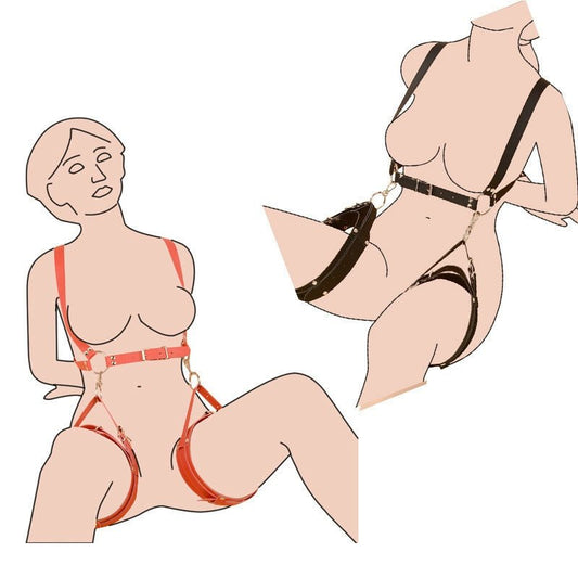BSDM Bondage Rope Leather Harness Toys for Women Adult Game Outfit Bra and Leg Suspenders Straps Garter Belt Sex Accessories - My StoreBSDM Bondage Rope Leather Harness Toys for Women Adult Game Outfit Bra and Leg Suspenders Straps Garter Belt Sex Accessories33sextoysMy StoreRedRedBSDM Bondage Rope Leather Harness Toys for Women Adult Game Outfit Bra and Leg Suspenders Straps Garter Belt Sex Accessories