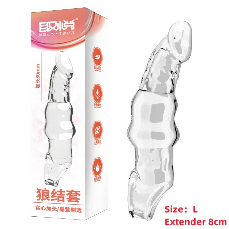 Penis Extension Sleeve Extender 5 - 8cm Reusable Condoms Soft Delay Ejaculation Penis Extender Dick Sleeve Adult Sex Toys for Men - My StorePenis Extension Sleeve Extender 5 - 8cm Reusable Condoms Soft Delay Ejaculation Penis Extender Dick Sleeve Adult Sex Toys for Menthai - adultMy StoreLPenis Extension Sleeve Extender 5 - 8cm Reusable Condoms Soft Delay Ejaculation Penis Extender Dick Sleeve Adult Sex Toys for Men