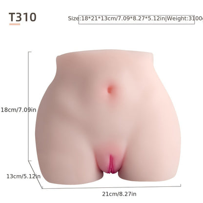 [Skinlike Feel] Realistic 2-in-1 Male Masturbator Toy - Lifelike Soft TPE Adult Sex Doll with Detailed Vagina & Anus. Pocket Pussy Male Massager. No Batteries Required. 8.3 Height