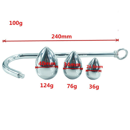 Anal Hook Metal Butt Plug with Ball Anal Plug Dilator Multifunctional Masturbation Butt Sex Toys
