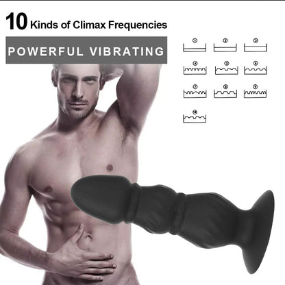 10 Speeds G-Spot Stimulation Bead Dildo Vibrator Remote Control Anus Vibrating Dildo Prostate Massager Vibrator Sex Toys for Men