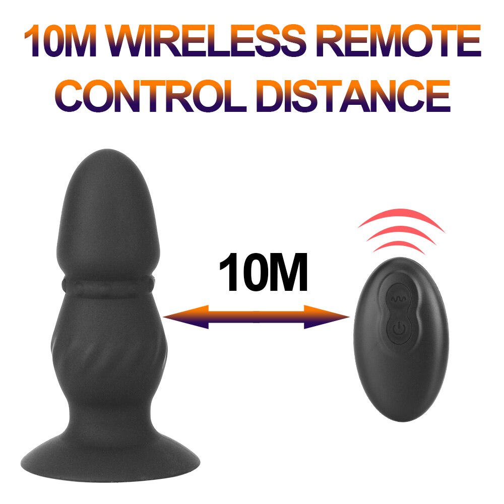 10 Speeds G-Spot Stimulation Bead Dildo Vibrator Remote Control Anus Vibrating Dildo Prostate Massager Vibrator Sex Toys for Men