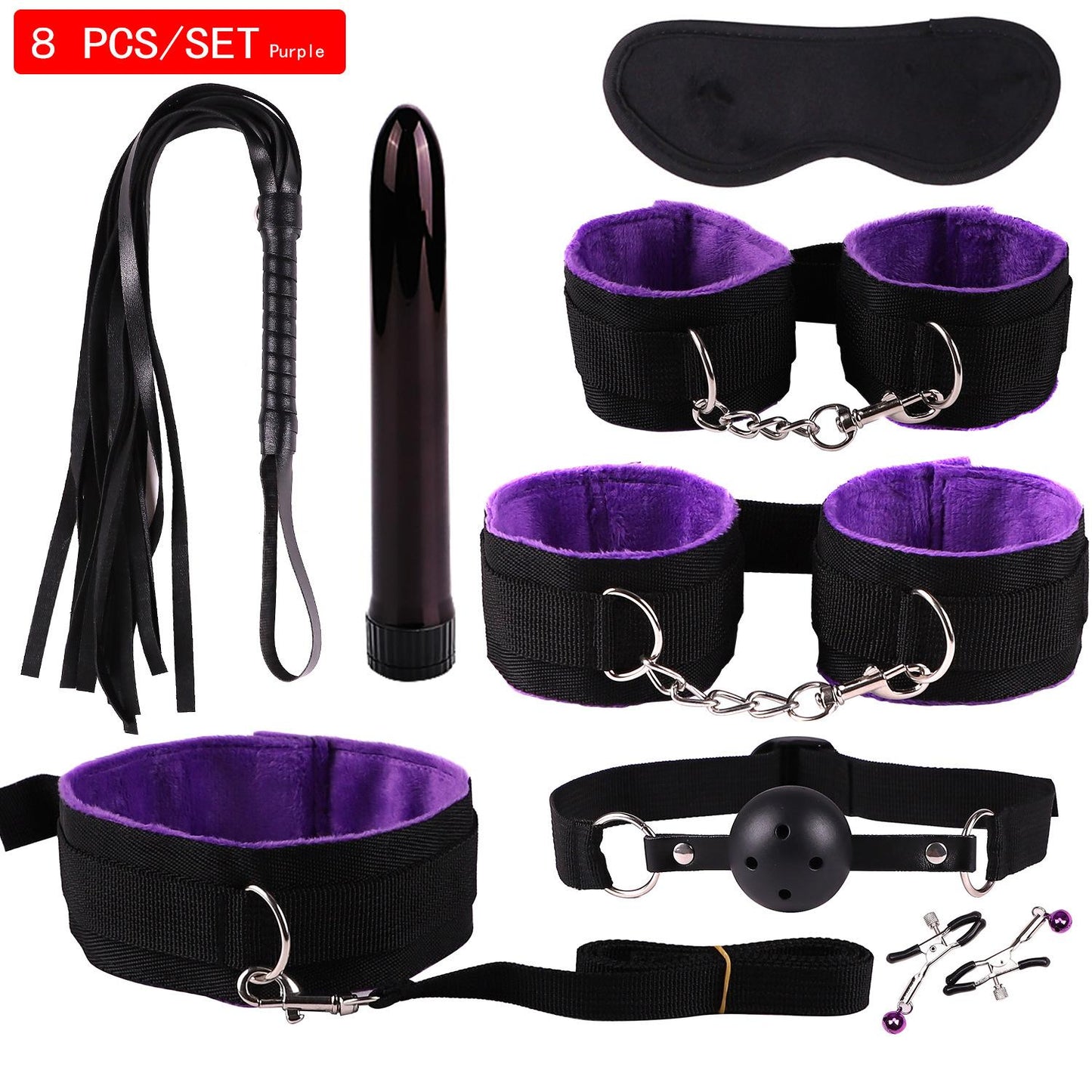 11PCS Set Leather Sex Toys for Adult Game Erotic BDSM Sex Kits Bondage Handcuffs Sex Game Whip Gag SM Bdsm Toys Nipple Clamps - My Store11PCS Set Leather Sex Toys for Adult Game Erotic BDSM Sex Kits Bondage Handcuffs Sex Game Whip Gag SM Bdsm Toys Nipple Clamps33sextoysMy StoreChina-Black Purple 8Black Purple 811PCS Set Leather Sex Toys for Adult Game Erotic BDSM Sex Kits Bondage Handcuffs Sex Game Whip Gag SM Bdsm Toys Nipple Clamps
