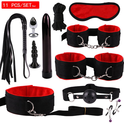 11PCS Set Leather Sex Toys for Adult Game Erotic BDSM Sex Kits Bondage Handcuffs Sex Game Whip Gag SM Bdsm Toys Nipple Clamps - My Store11PCS Set Leather Sex Toys for Adult Game Erotic BDSM Sex Kits Bondage Handcuffs Sex Game Whip Gag SM Bdsm Toys Nipple Clamps33sextoysMy StoreChina-Black red 11Black red 1111PCS Set Leather Sex Toys for Adult Game Erotic BDSM Sex Kits Bondage Handcuffs Sex Game Whip Gag SM Bdsm Toys Nipple Clamps
