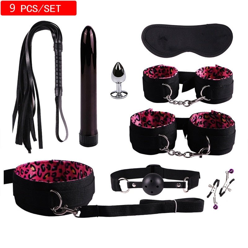 11PCS Set Leather Sex Toys for Adult Game Erotic BDSM Sex Kits Bondage Handcuffs Sex Game Whip Gag SM Bdsm Toys Nipple Clamps - My Store11PCS Set Leather Sex Toys for Adult Game Erotic BDSM Sex Kits Bondage Handcuffs Sex Game Whip Gag SM Bdsm Toys Nipple Clamps33sextoysMy StoreChina-Red Leopard Print 9Red Leopard Print 911PCS Set Leather Sex Toys for Adult Game Erotic BDSM Sex Kits Bondage Handcuffs Sex Game Whip Gag SM Bdsm Toys Nipple Clamps