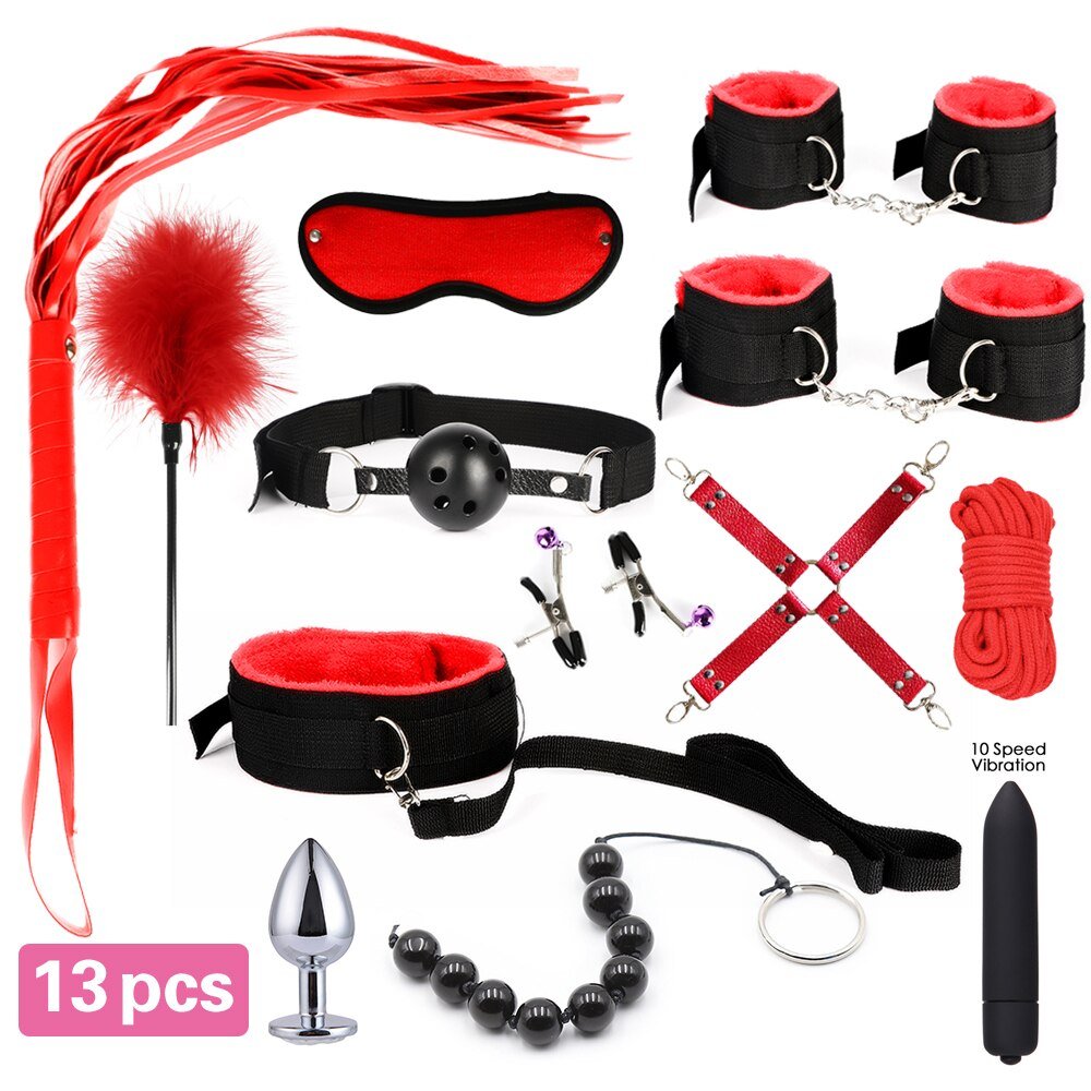 13pcs/set SM Bondage Restraint G Spot Vibrators Adult Game Props Women Sex Toy Noylon Handcuffs Clit Stimulator Adult Sex Shop - My Store13pcs/set SM Bondage Restraint G Spot Vibrators Adult Game Props Women Sex Toy Noylon Handcuffs Clit Stimulator Adult Sex Shop33sextoysMy Store7 pcs set7 pcs set13pcs/set SM Bondage Restraint G Spot Vibrators Adult Game Props Women Sex Toy Noylon Handcuffs Clit Stimulator Adult Sex Shop