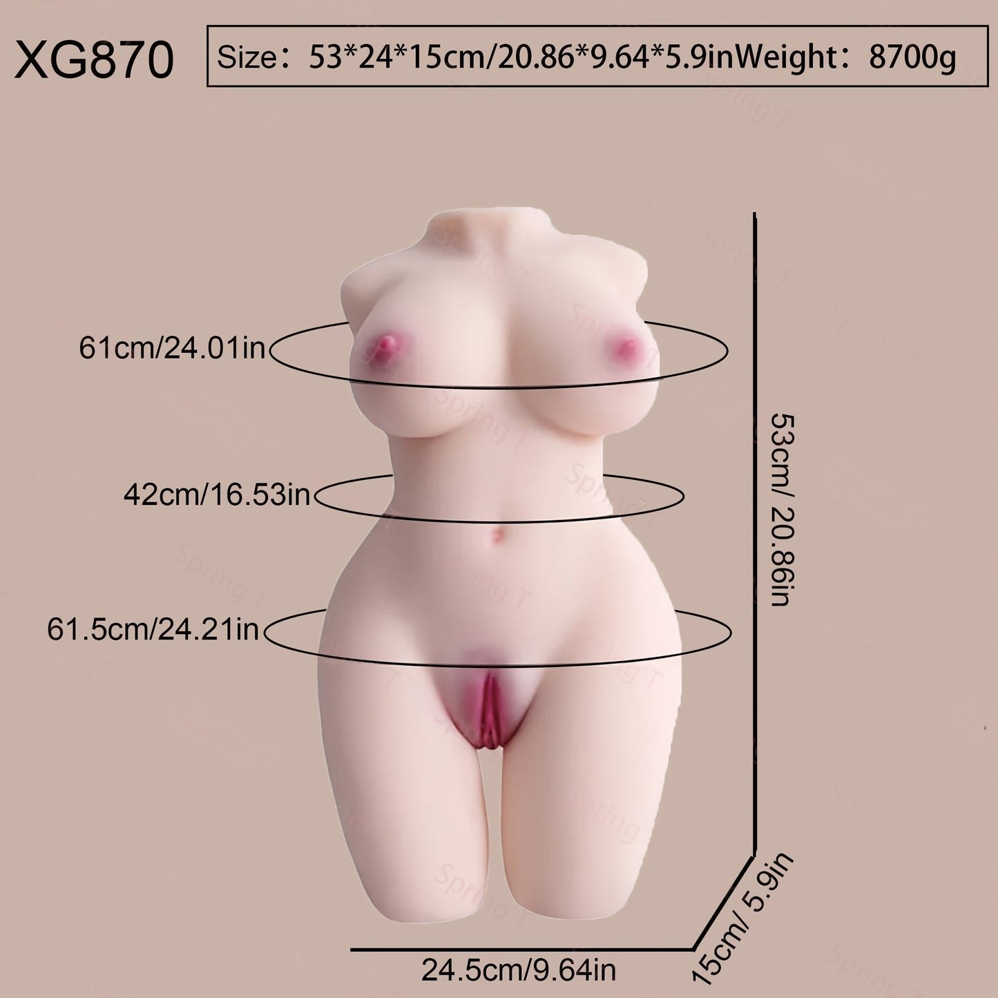 Realistic Female Sex Doll with Adjustable Pose - Lifelike Body Shape. TPE Material. No Battery Needed - Perfect for Male Masturbation & Adult Play