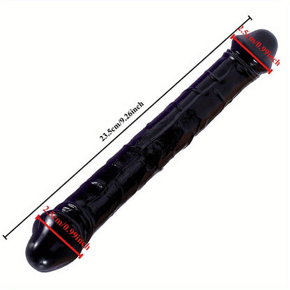 Double-Headed Dragon Phallus Simulation: Black TPE Dildo. 9.25inch. Suitable for Hand Washing - New Age Adult sex toys
