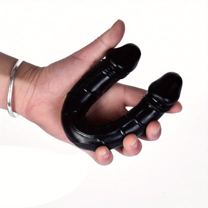 Double-Headed Dragon Phallus Simulation: Black TPE Dildo. 9.25inch. Suitable for Hand Washing - New Age Adult sex toys