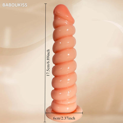 Dildo: Flexible PVC Anal Toy with Striped Design for Anal Training and Pleasure