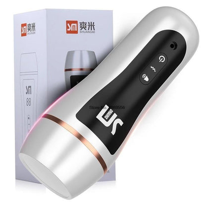 18 + ชายช่วยตัวเอง ปั๊มเพิ่มขนาดช่องคลอด Vibrator ฝึกความอดทน 10 สปีด ช่องคลอดเทียม เครื่องมือช่วยชะลอการหลั่ง เซ็กส์ทอยสำหรับผู้ชาย
