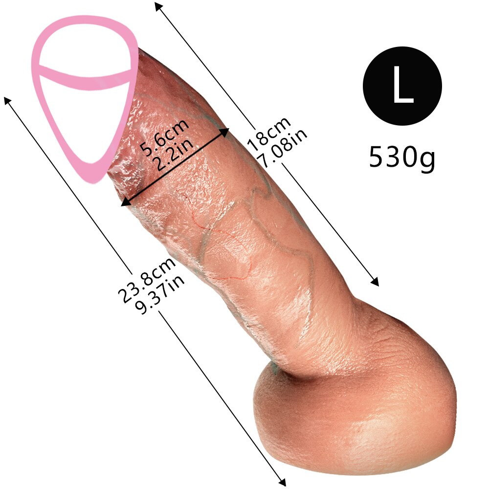 18-inch soft realistic dildo made of medical grade silicone for adult sex toys
