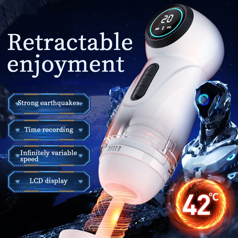 Men's Vibrator, Sex Toy for Male Masturbation, with Telescopic LCD Camera