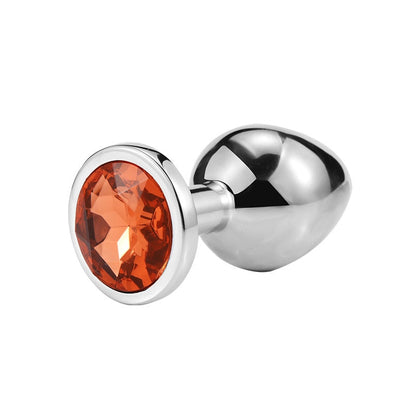 3 Different Size S/M/L Metal Anal Plug with Crystal Jewelry Smooth Prostate Massage Butt Silicone Plug Anal Sex Toys for Woman