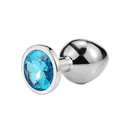 3 Different Size S/M/L Metal Anal Plug with Crystal Jewelry Smooth Prostate Massage Butt Silicone Plug Anal Sex Toys for Woman