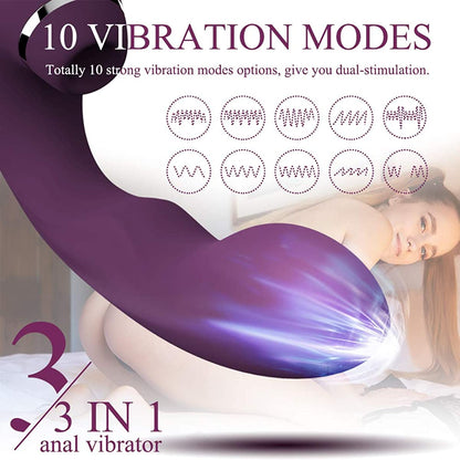 3-In-1ดูดเร้าใจ Vibrator ที่มีประสิทธิภาพ Clitoral กระตุ้นช่องคลอดเซ็กซ์ทอยสำหรับสตรี