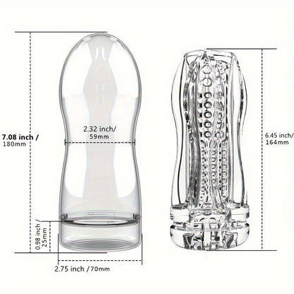 Male Masturbation Cup Massage Sleeve Sex Toy Portable Crystal Vaginal Mouth Sleeve Transparent Vaginal Easy To Clean Transparent Vaginal Male Sex Toys