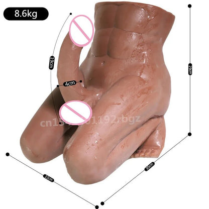 3D ชาย Kneeling ท่าทาง Lower Body ตุ๊กตาขนาดใหญ่อวัยวะเพศชายหญิงสำเร็จความใคร่ Dildo Strong กล้ามเนื้อขาผู้ใหญ่เซ็กซ์ทอยสำหรับชาย