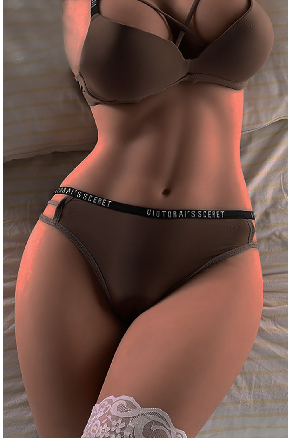 Thailand/Phuket Stock - TPE 50.6 lbs/23kg Dark Tanned Real Size Half Body Sex Doll Torso For Men