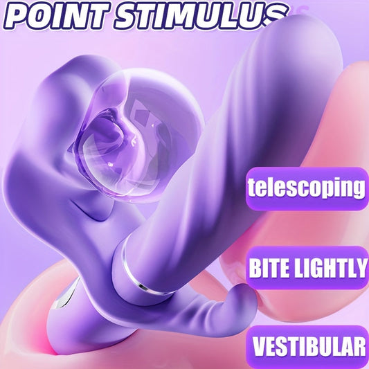 3-in-1 Female Tongue Licking Vibrator. Powerful Vibrator. 5-frequency Vibration/Retraction/Tongue Licking. Female Sex Toys. Couple Sex Toys. Female Masturbation Alone. G-spot Vibrator for Women