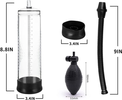 Men's Vacuum Pump Plus Pump Men's Enhanced Growth Pump 118511T Pen Cup Stable Professional Set Solid Vacuum Pump Home Performance Pump (Transparent/BB)