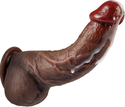 Lubisey 2.36'' Diameter Huge Thick Dildo for G-spot Stimulation Orgasm. Curved Shaft Big Black Dildos with Powerful Suction Cup. Silicone Realistic Dildo Vagina Anal Sex Toys for Women and Men 7.87''