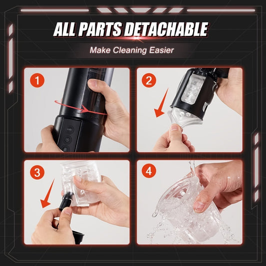 3 In 1 Automatic Male Masturbator Cup With Sucking & Vibrating & Thrusting Modes. Realistic Vagina Pocket Pussy Stroker With 3D Textured For Penis Stimulation. Adult Oral Sex Toys For Men Masturbation
