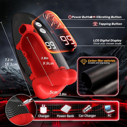 Male Sex Toys For Men Penis Vibrator - Male Masturbator Deep Throat-Mouth Mens Stroker 9 Tapping & Vibrating Penis Pump Trainer LCD 360° Wrapped Male Vibrator Adult Sex Toy