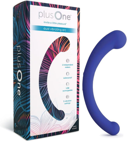 plusOne Dual Vibrating Arc. เครื่องนวดส่วนตัวแบบสั่นสองหัว พร้อมระบบสั่นทรงพลัง 5 โหมด. ชาร์จไฟได้. กันน้ำได้ 100%