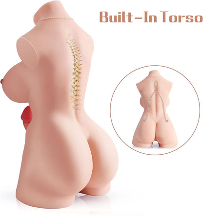 Shemale Sex Doll Torso with Reslistic Dildo Big Boobs Anal Sex Sex Dolls Transsexual Penis Stroker Adult Toys Unisex Love Doll Sex Toys for Women Couple Sex Fun Threesome Masturbation. 17lbs