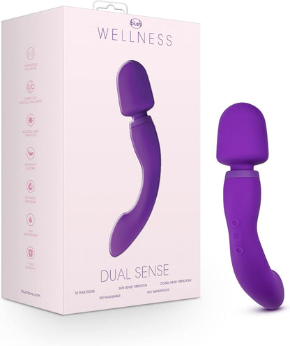Blush Wellness Dual Sense - ไม้นวดซิลิโคนนุ่มพิเศษแบบสัมผัสที่ไวต่อการเคลื่อนไหว - นวัตกรรมใหม่ - เหมาะสำหรับกล้ามเนื้อที่ปวดเมื่อย - ฟังก์ชันการสั่นสะเทือนที่ทรงพลัง 10 แบบที่ปลายทั้งสองข้างของไม้นวด - กันน้ำระดับ IPX7
