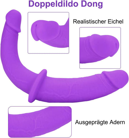 สายรัดสายรัดบนดิลโด้ซิลิโคนของเล่นทางเพศสำหรับผู้ใหญ่ G-spot Stimulator ดิลโด้คู่แบบถอดได้ เครื่องนวดช่องคลอด Masturbator สำหรับผู้หญิง เลสเบี้ยนและคู่รัก