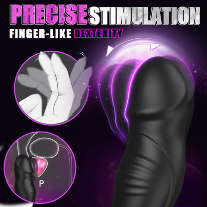 Wiggling Anal Vibrator Prostate Massager with Cock Ring. 9 Swing Thrusting & Vibrating Remote Control Anal Plug Dildo Shaped. Adult Male Sex Toys for Beginner&Advanced Player Gay Toy for Men Couples