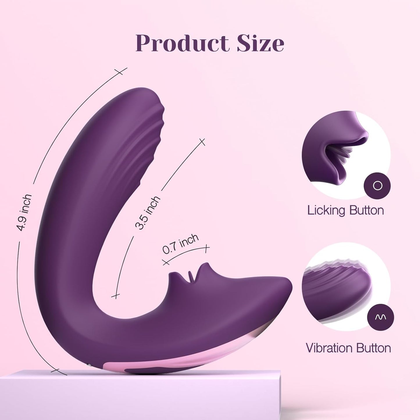 Tracy's Dog Clitoral Licking G Spot Vibrator. Tongue Adult Toys with Remote Control for Women Couple Play. Vibrating Sex Toy for Double Stimulation with 7 Licking & 10 Vibration Patterns. Purple