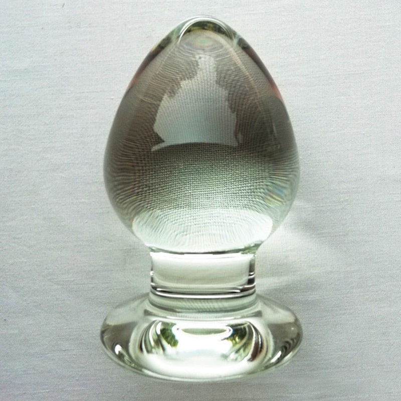 65mm Diameter Smooth Glass Anal Plug G Spot Stimulator Anal Expander Vagina Ball Anus Dilator Sex Toys for Woman Glass Butt Plug