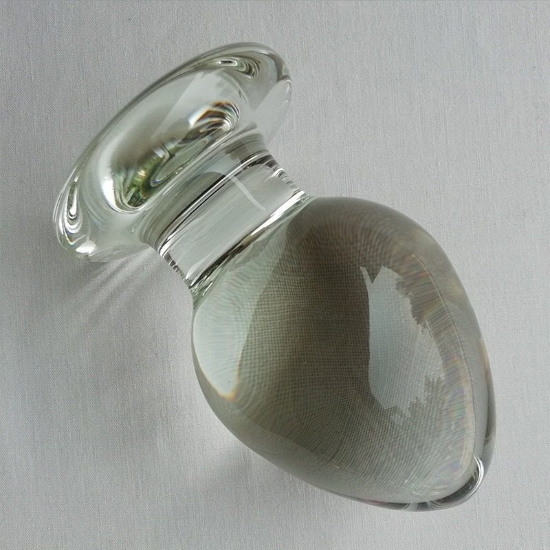 65mm Diameter Smooth Glass Anal Plug G Spot Stimulator Anal Expander Vagina Ball Anus Dilator Sex Toys for Woman Glass Butt Plug