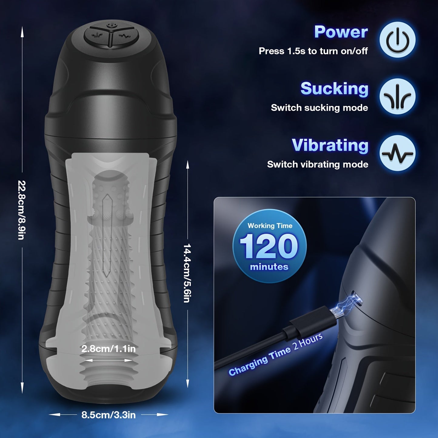 Sucking Male Masturbator Sex Toys - Bszone Upgraded Male Sex Toy Automatic Male Masturbators Cup with 10 Vibration & Suction Modes Adult Toys. Mens Penis Pump Stroker Pocket Pussy with 3D Textured