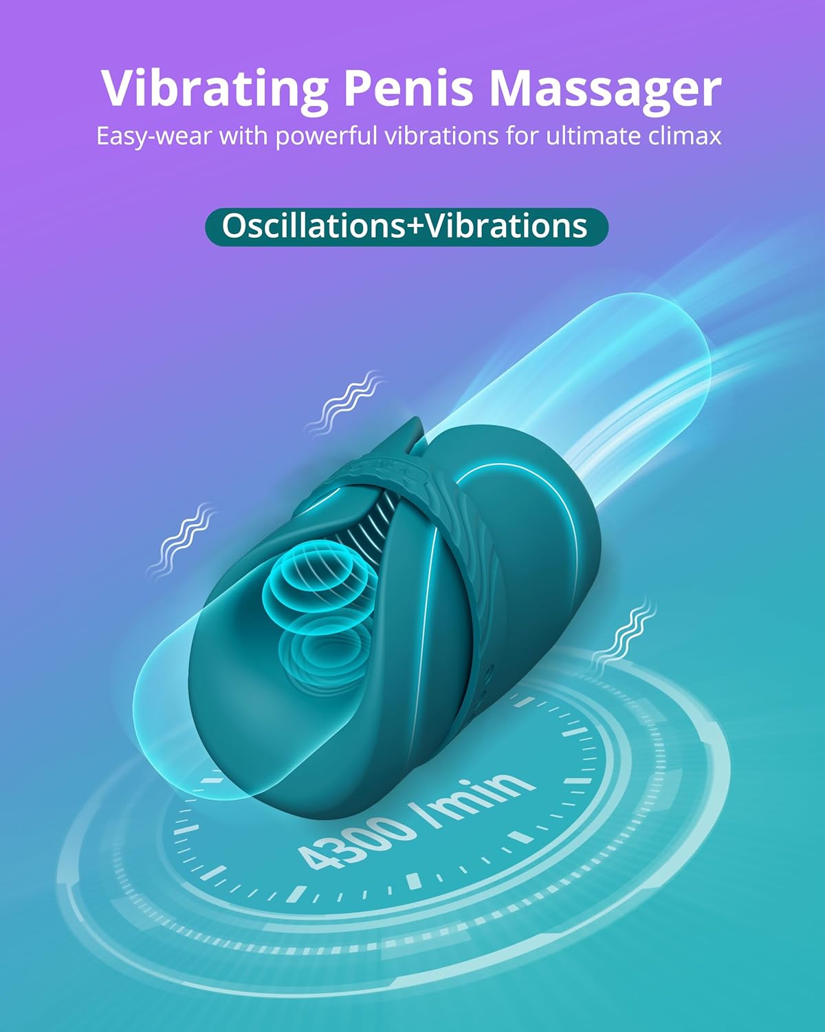 LOVENSE Gush 2 Automatic Male Masturbator Stroker. Vibrating & Oscillating Adult Sex Toys & Games with Endurance Training App Remote Control Penis Vibrator Massager Cock Ring. with Adjustable Buckles
