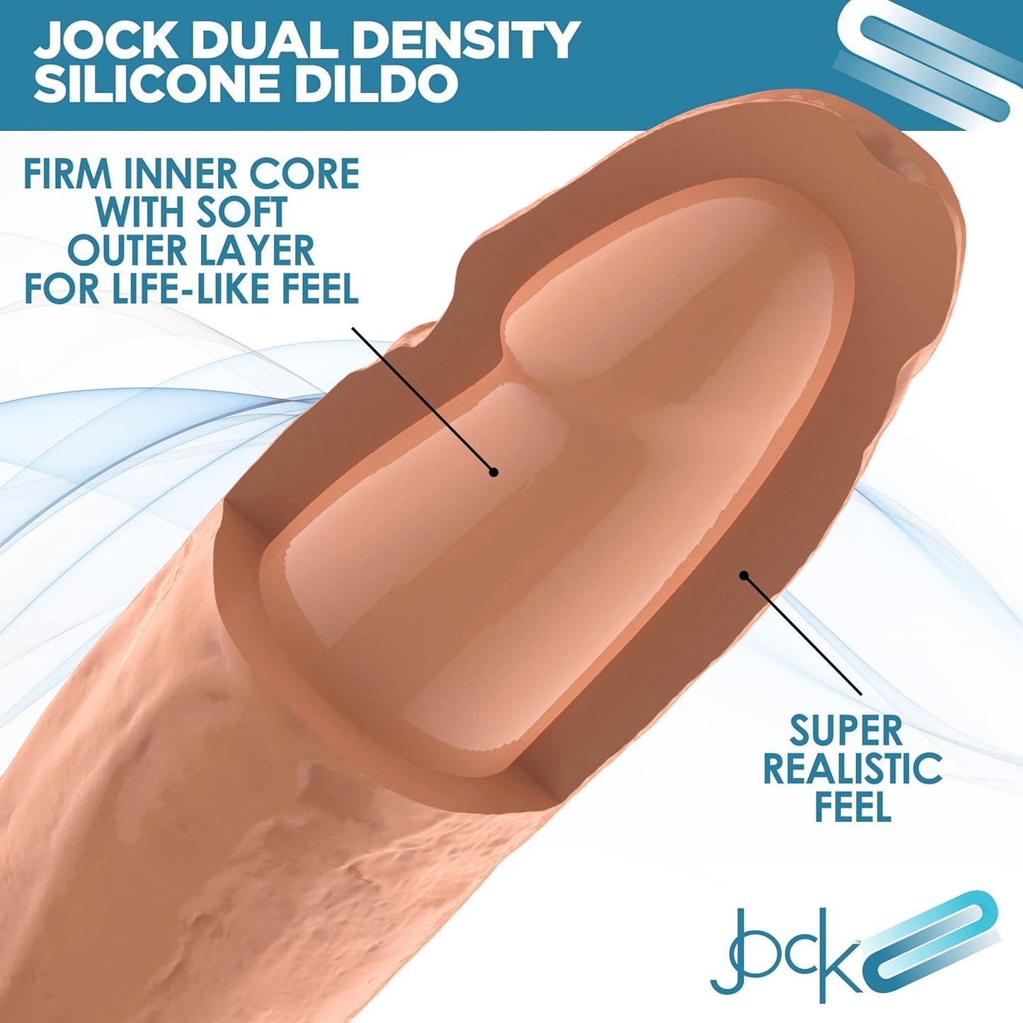 Jock 6 Dual Density Dildo for Men. Women. & Couples. Body Safe Ultra Realistic Premium Silicone Dildo. 1 Realistic Dildo 6 Inches Light.