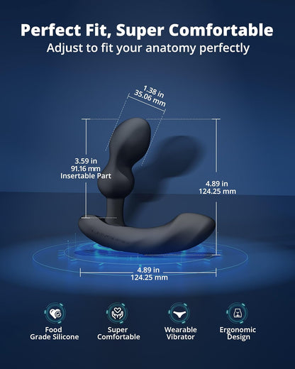 LOVENSE Edge 2 Prostate Massager Vibrator Sex Toys for Men. APP Remote Control Vibrating Butt Plug with Powerful Vibrations Adult Sex Toys & Games for Beginner Advanced Player