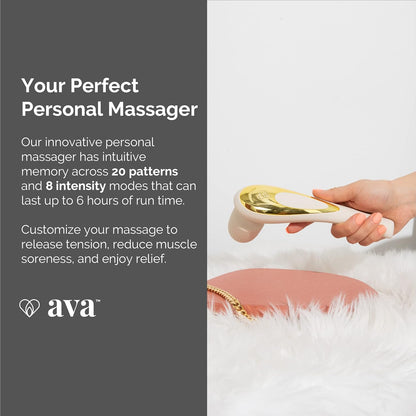 Ava EVO Ergo Vibrator Wand - Beige and Ava Bullet HUM Massager - [Mini Vibrator Sex Toy] | Sex Toys for All | Clitoris Vibrator - Beige