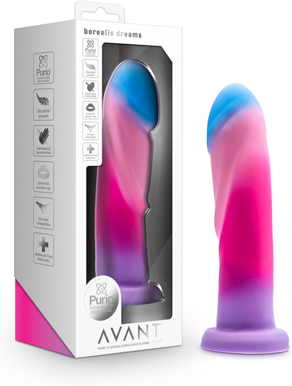 Blush Avant Sunrise Gaze Artisan 7.5 Inch Dildo – Hand Crafted with Purio® Liquid Silicone Wrapped in Satin Smooth UltraSilk® – Suction Cup Base & Harness Compatible - Sherbet