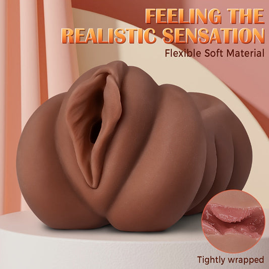 Experience Realistic Lifelike Pleasure: 1pc Pocket Pussy Male Masturbator - Skin Friendly TPR. 3D Textured Tight Vaginal Stroker For Men