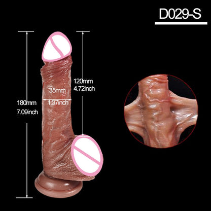 8.5นิ้วสมจริง Penis สำหรับผู้หญิงเลื่อน Foreskin Dildo ดูดถ้วย Dildos หญิง Masturbator Big Dick ผู้ใหญ่ Anal เซ็กซ์ทอย Shop