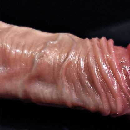 8.5นิ้วสมจริง Penis สำหรับผู้หญิงเลื่อน Foreskin Dildo ดูดถ้วย Dildos หญิง Masturbator Big Dick ผู้ใหญ่ Anal เซ็กซ์ทอย Shop